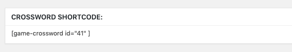 Enter the shortcode into an appropriate section of your website and your crossword will be ready to go