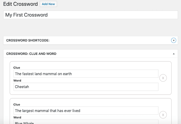 You'll be given a number of adjustments you can make to your crossword