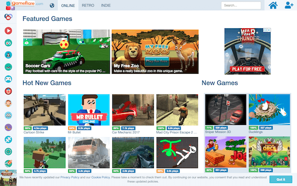 A look at GameFlare a website that allows you to embed online games