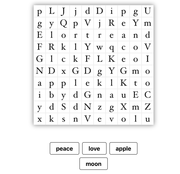 Now you have your own word search on your website