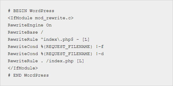 WordPress htaccess file