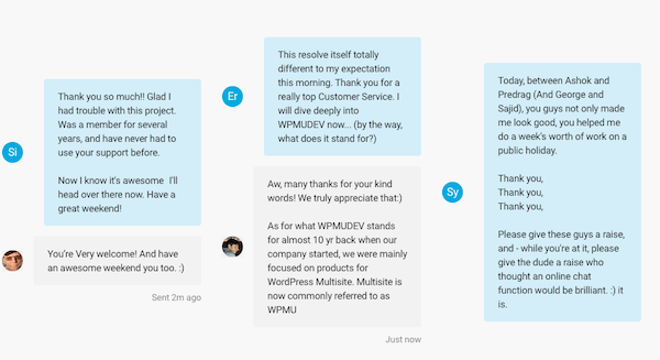 The WPMU DEV support team are always on hand to help in live chat