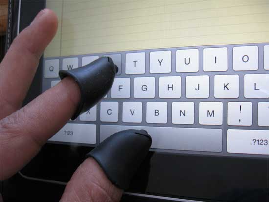 fingers fingers on iPad