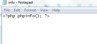 PHP Info file in notepad