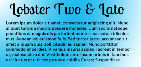 Lobster2Lato Lobster Two and Lato fonts
