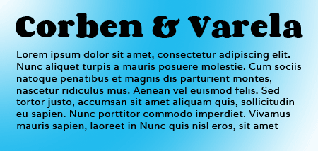 corben Corben and Varela Google Fonts