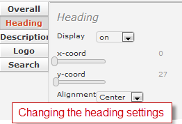 headingsettings Change the heading settings