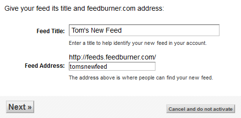 Feed Title & Address