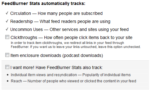FeedBurner Options