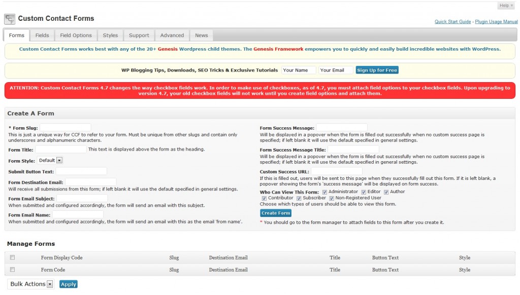 Custom Contact Forms