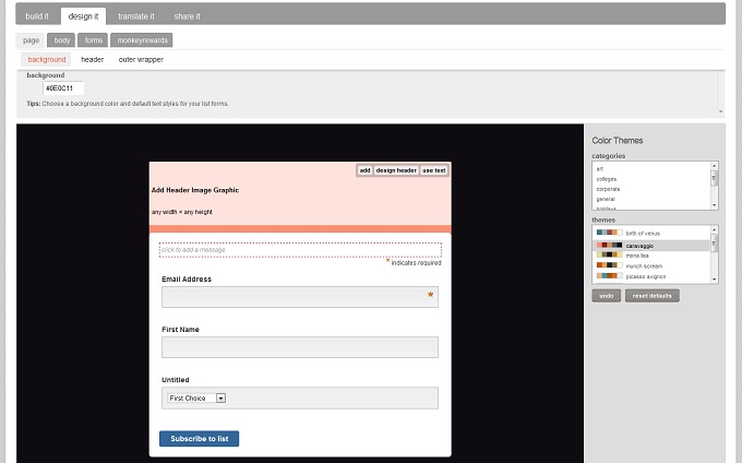 MailChimp Form Design
