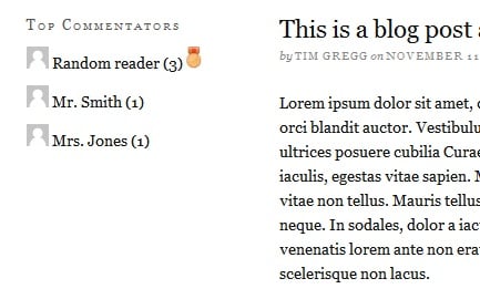 Display your top comments on your WordPress blog