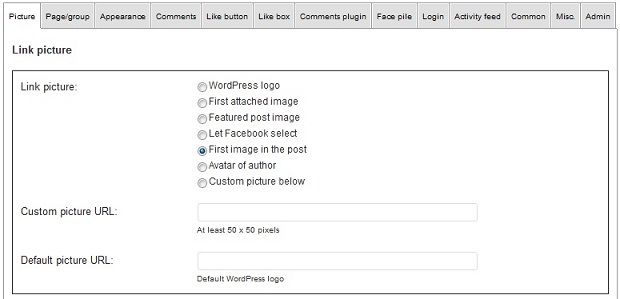 Add Link to Facebook Settings