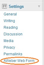 AWeber Web Form Settings