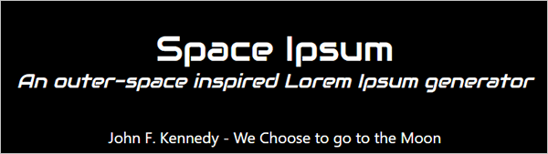 Space Ipsum