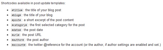 WP to Twitter Shortcodes