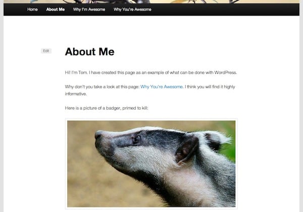 About Me Page (Standard Template)