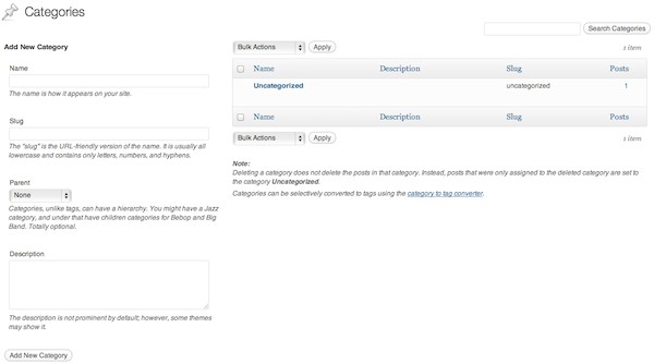 Categories Screen