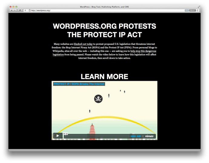 wordpress.org blackout