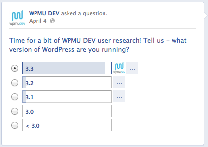 WPMU DEV Facebook Poll