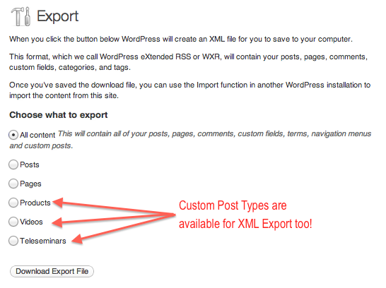 Importing Custom Post Types to WordPress