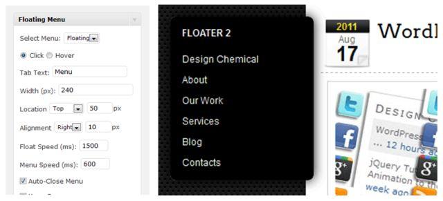 WordPress Menu Plugins - Floating Menu plugin from Design Chemical