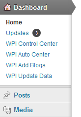 WordPress Admin Menu - Vertical