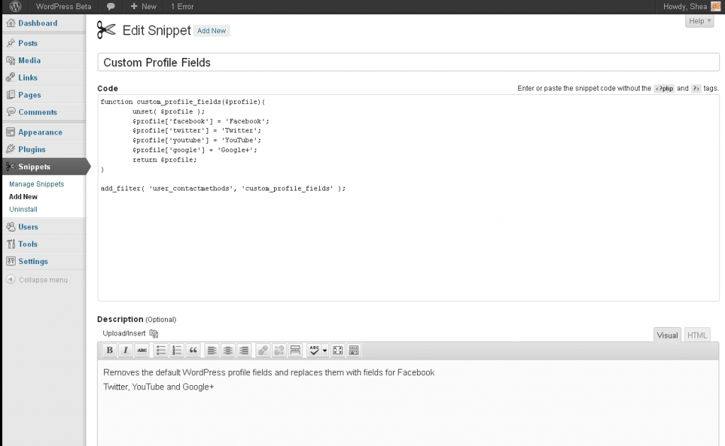 Code Snippets