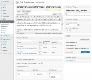 Tracking Donations in Fundraiser
