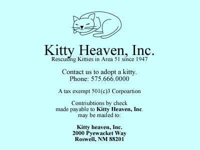 Kitty Heaven Business Card