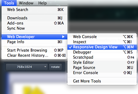 WordPress Responsive Design testing with Firefox Aurora