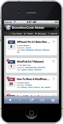 WPtouch example screenshot