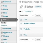 WordPress Sidebar - Screenshot of Custom Sidebar plugin admin menu