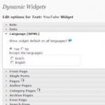 WordPress Sidebar - screenshot of Dynamic Widgets plugin admin panel