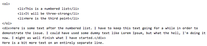 Numbered List HTML Numbered List HTML