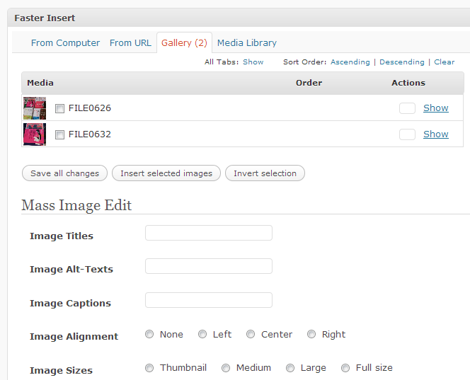 Faster Insert Plugin Productivity for WordPress