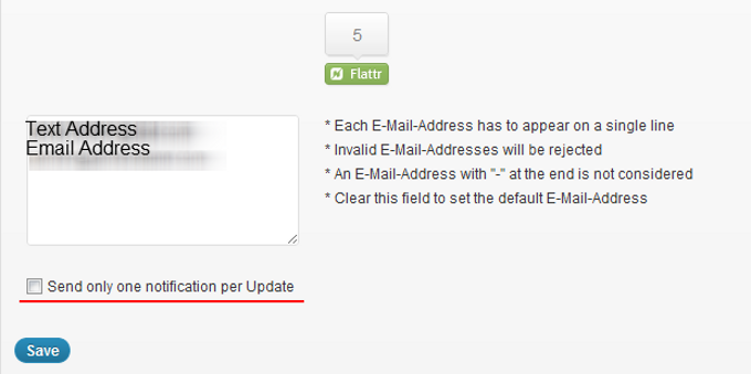 Mail On Update Multiple Addresses