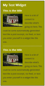 WordPress Widgets - Custom styling 6 WordPress Widgets - Screenshot of a test widget 6