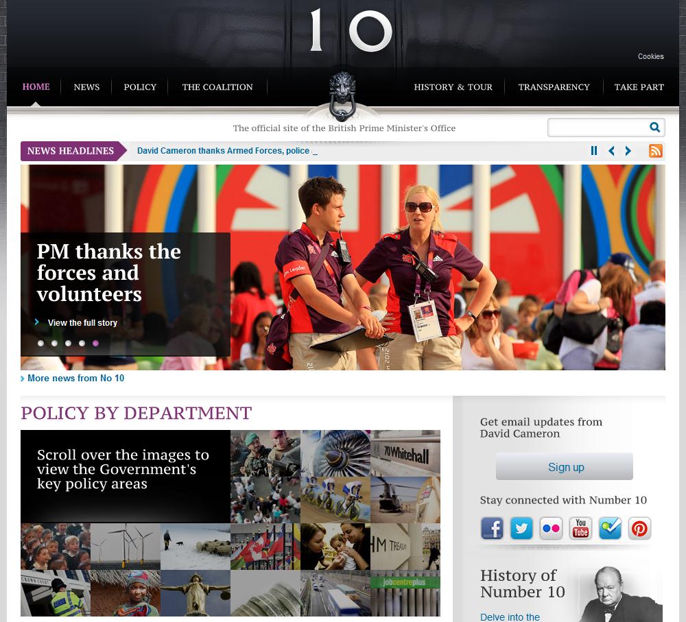 10 No 10: British Prime Minister's Office