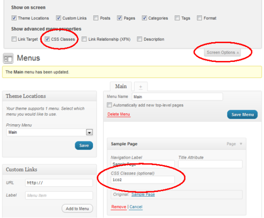 WordPress Menu Images - CSS Classes WordPress Menu Images - How to assign CSS classes to WordPress menu items