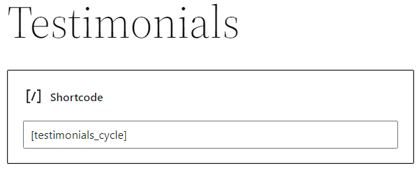 Testimonials cycle shortcode.