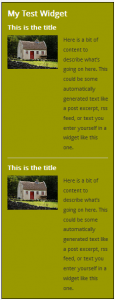 WordPress Widgets - Custom styling 8 WordPress Widgets - Screenshot of a test widget 8