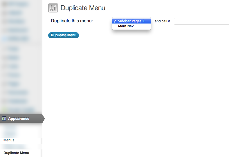 2 - Viewing the Duplicate Menu plugin options