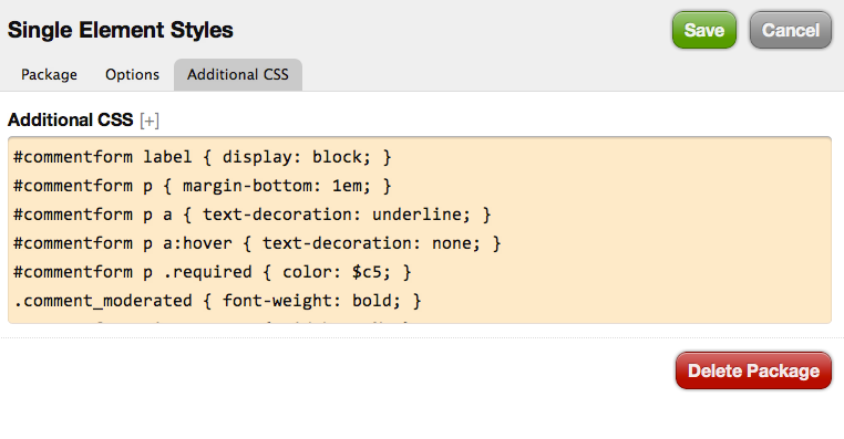 Package Custom CSS Post image