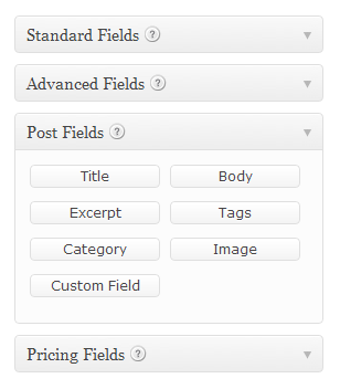 Gravity Forms - Post Fields