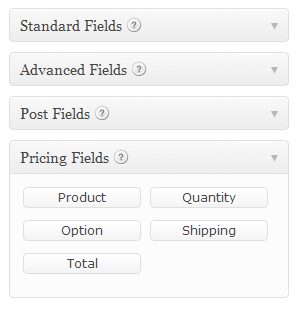 Gravity Forms Pricing Fields