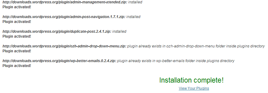 PluginBot - After Installing Plugins From Dashboard
