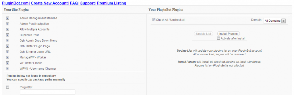 PluginBot - First Login - Existing Website