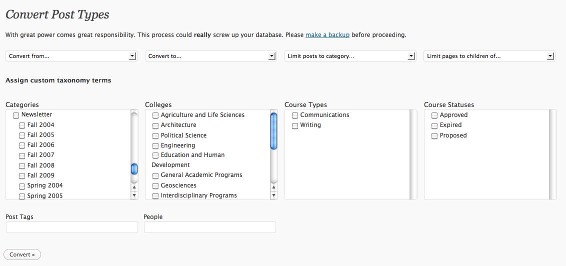 WordPress Convert Post Types plugin screenshot WP header banner