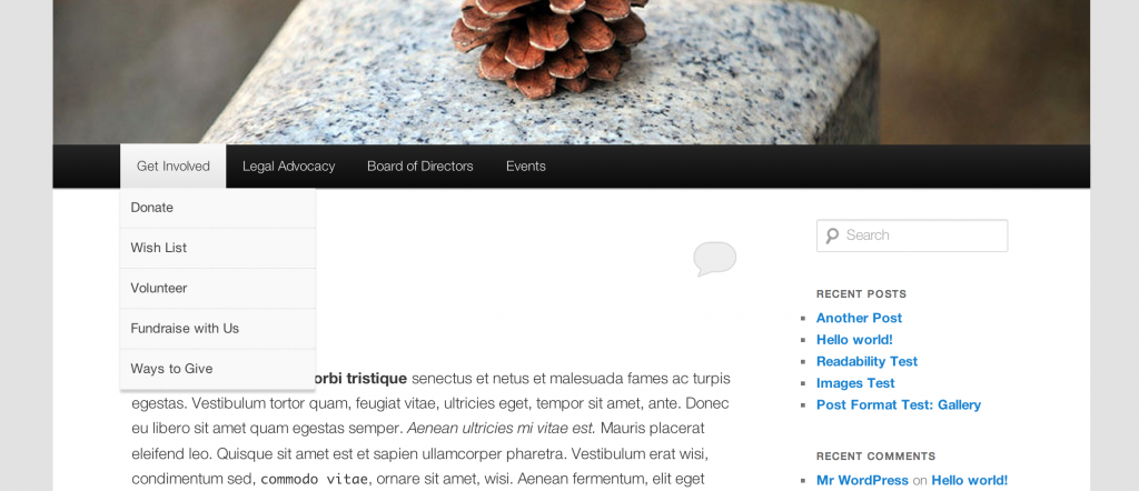 menu item standard view dropdown Post image